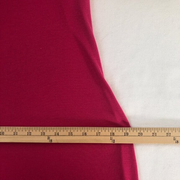 Bebe Rhinestone Logo Hot Pink Fitted Stretchy Dress Large - Picture 9 of 10